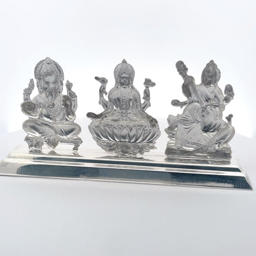 925 Silver Ganesh, Lakshmi, Saraswati Idol Set