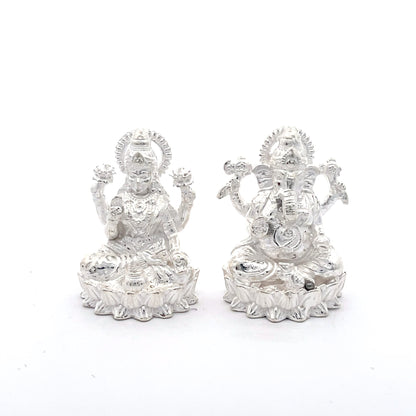925 Silver Small Lakshmi Ganesh Idols Set