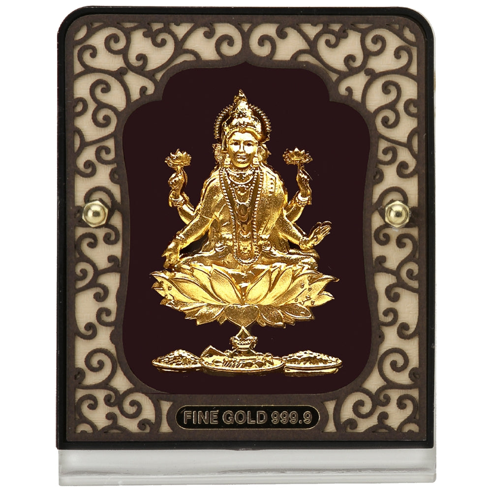 24KT Gold Foil Lakshmi Car Stand / Table Top