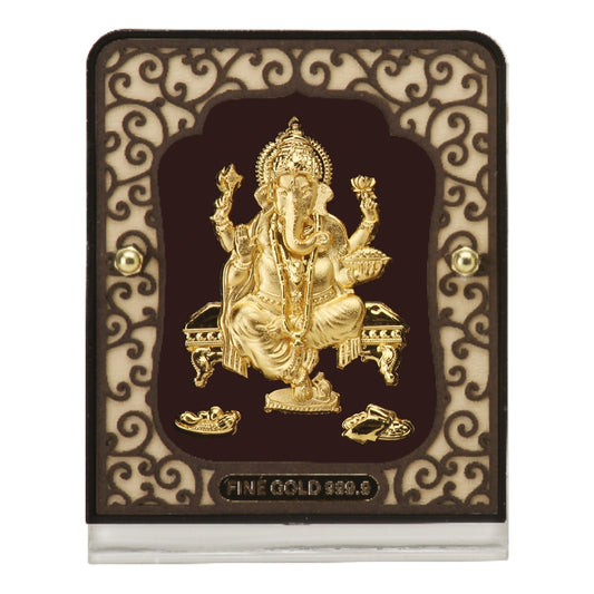 24KT Gold Foil Ganesha Car Stand / Table Top