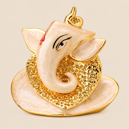 Idole de Ganesh blanc perle