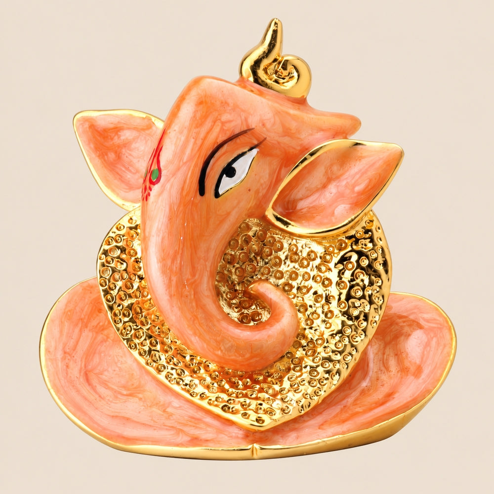Idole de Ganesh orange nacré