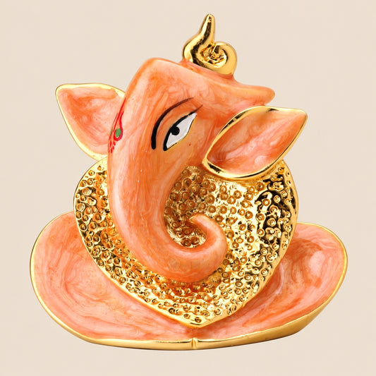 Idole de Ganesh orange nacré