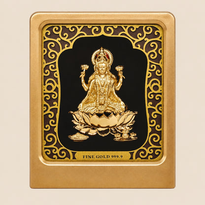 24KT Gold Foil Laxmi Car Stand / Table Top