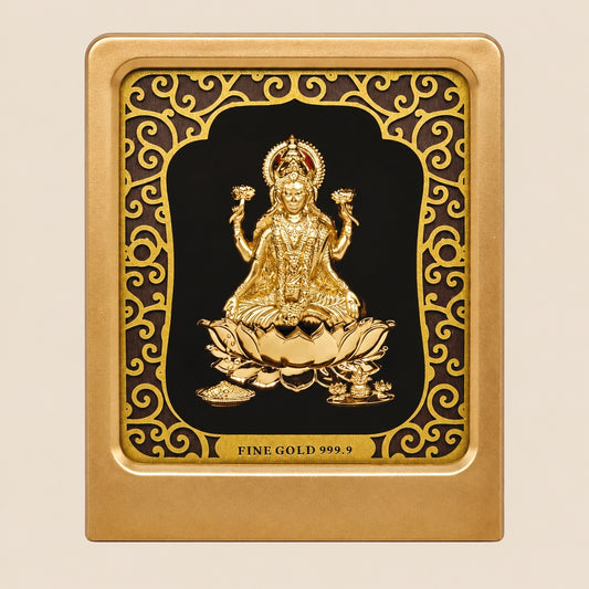 24KT Gold Foil Laxmi Car Stand / Table Top