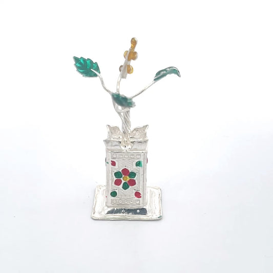 Tulsi-Pflanze aus 925er Silber