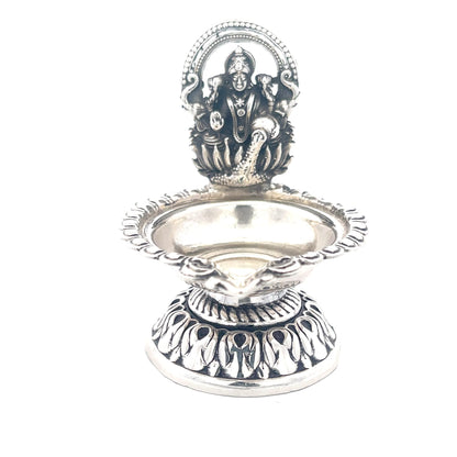 925 Silber Laxmi Diya – Oxidiertes Finish