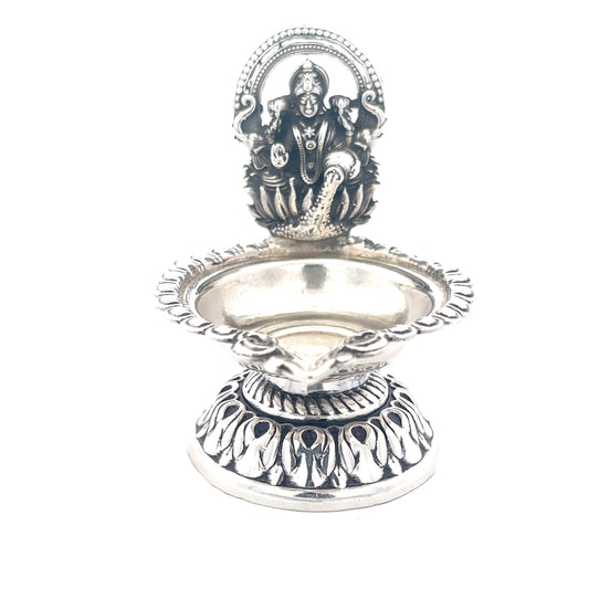 925 Silber Laxmi Diya – Oxidiertes Finish