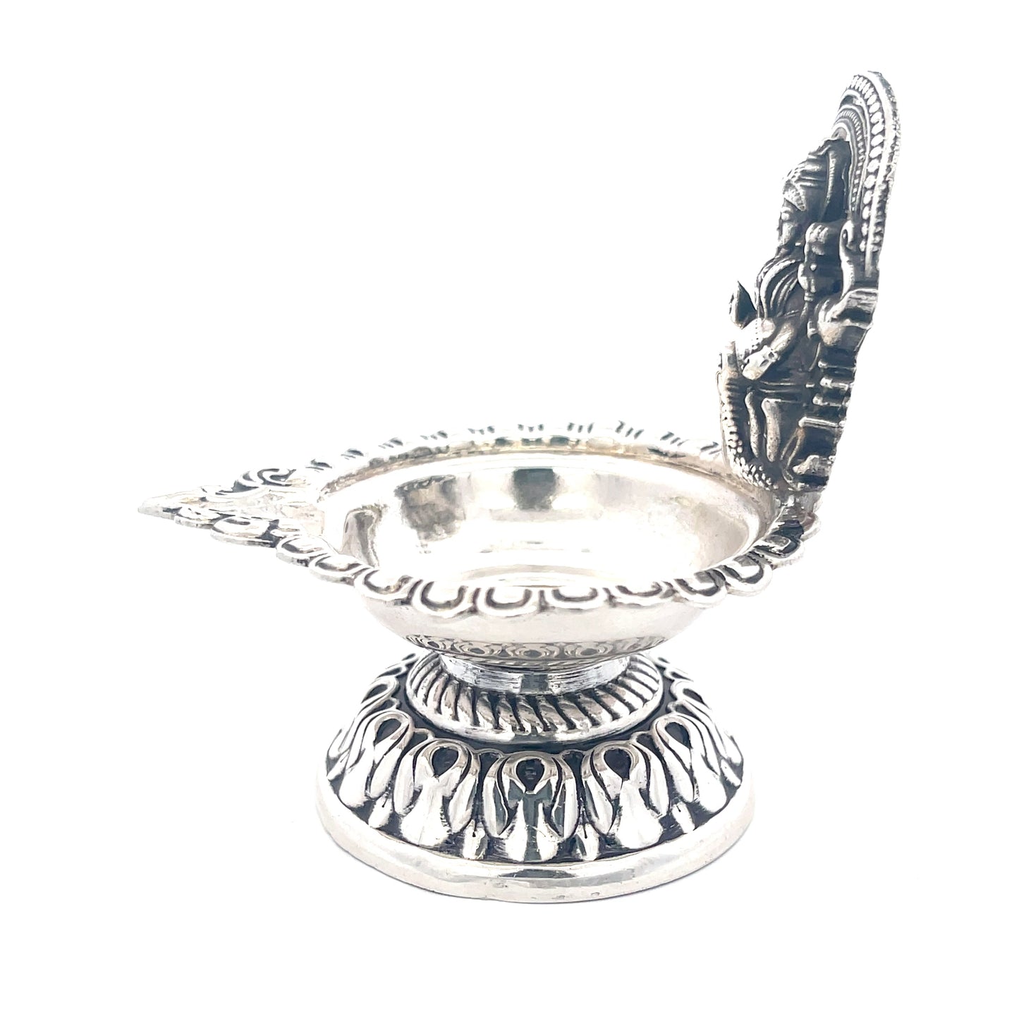 925 Silber Laxmi Diya – Oxidiertes Finish