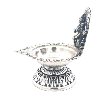 925 Silber Laxmi Diya – Oxidiertes Finish
