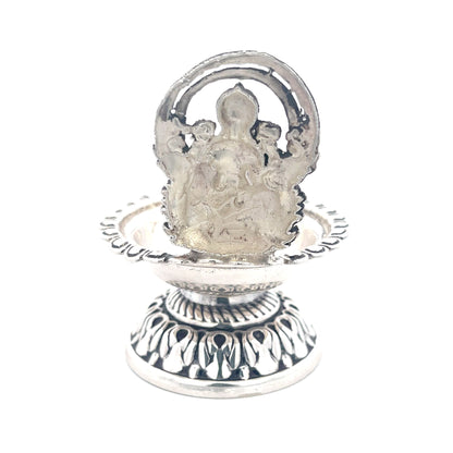 925 Silber Laxmi Diya – Oxidiertes Finish