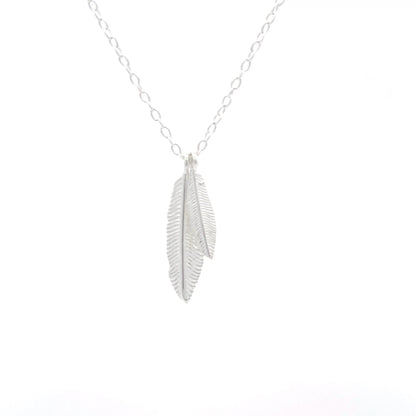 925 Silver Duo Feather Necklace