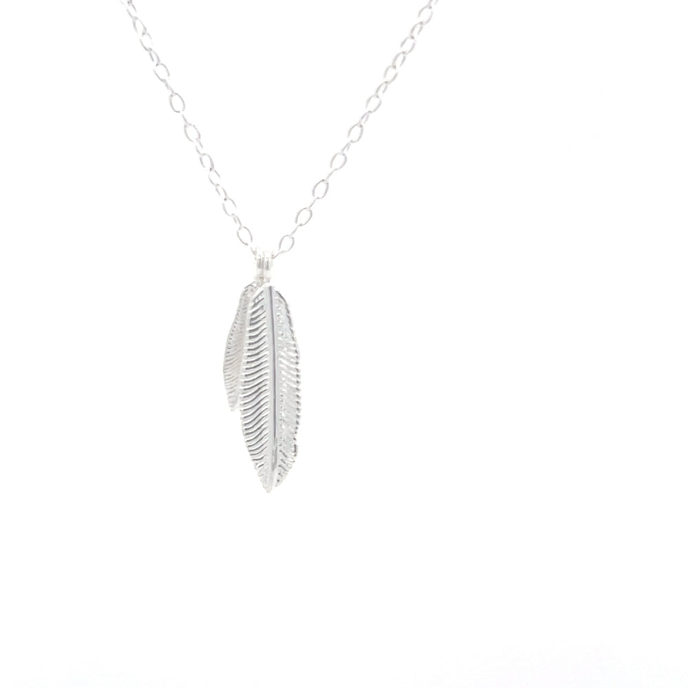 925 Silver Duo Feather Necklace