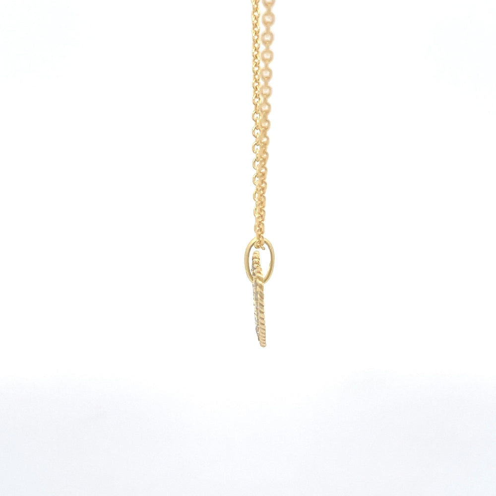 925 Silver Pavé Heart Necklace with 14kt gold plating