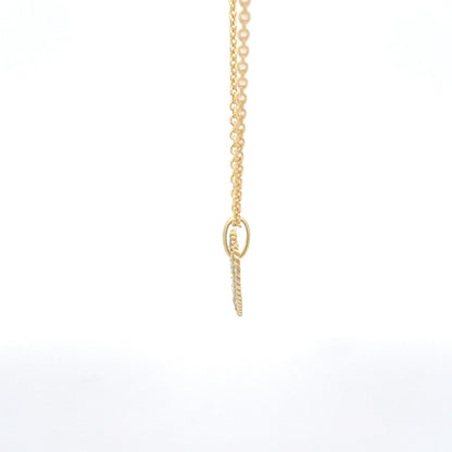 925 Silver Pavé Heart Necklace with 14kt gold plating