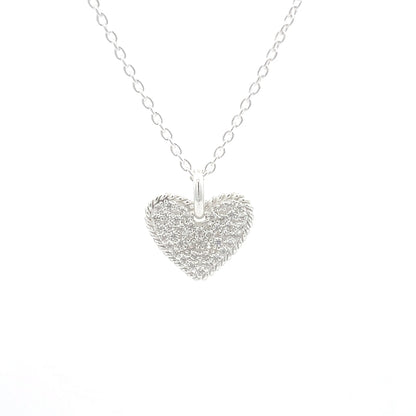 925 Silver Pavé Heart Necklace