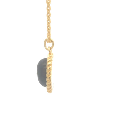 925 Silver Black Bead Oval Gold-Plated Necklace