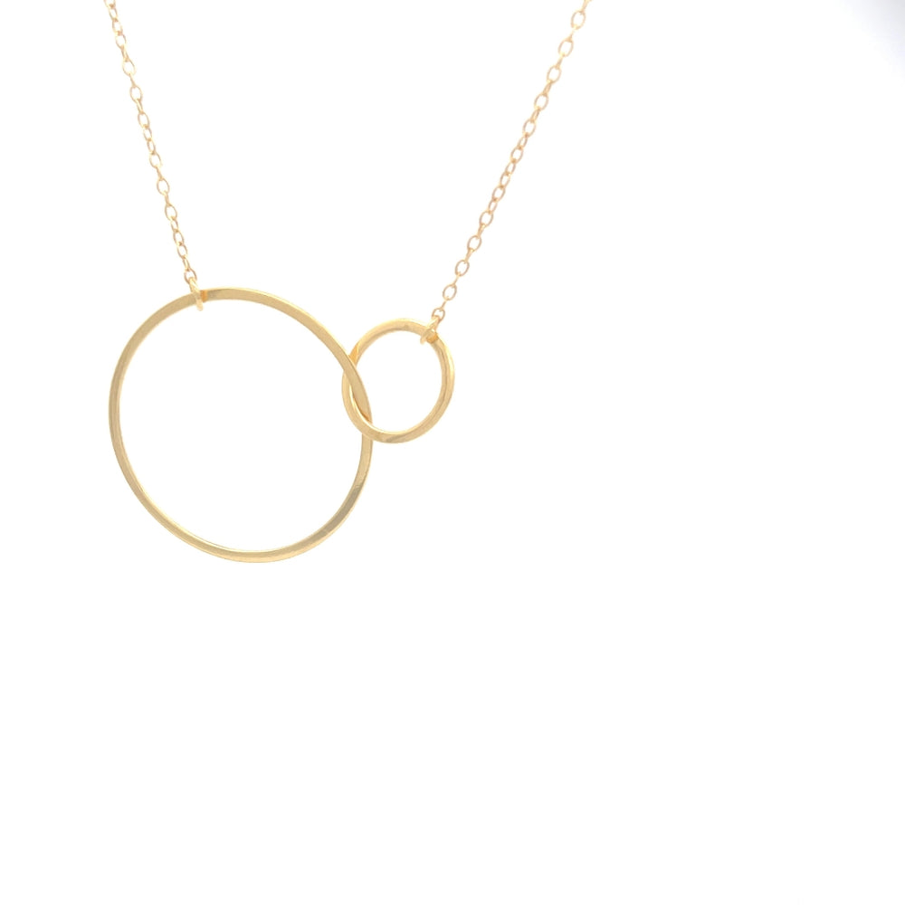 925 Silver Gold-Plated Necklace Interlocking Circles