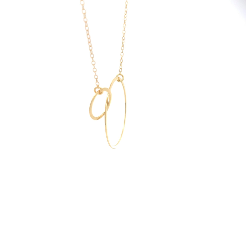 925 Silver Gold-Plated Necklace Interlocking Circles