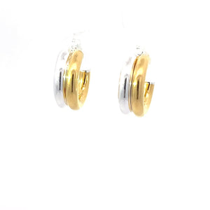 925 Silver Two-Tone Mini Hoops