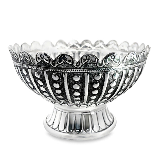 925 Silver Antique Oxidized Scalloped Bowl