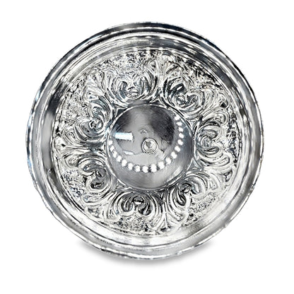 925 Silver Antique Oxidized Floral Engraved Candle Holder