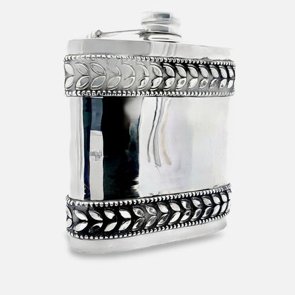 925er Silber Antike Oxidierte Whiskyflasche