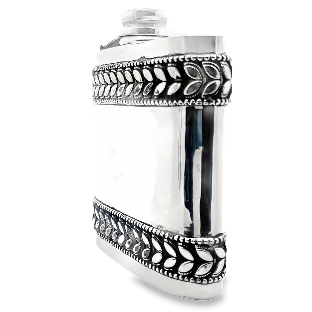 925er Silber Antike Oxidierte Whiskyflasche