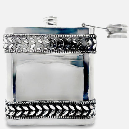 925er Silber Antike Oxidierte Whiskyflasche