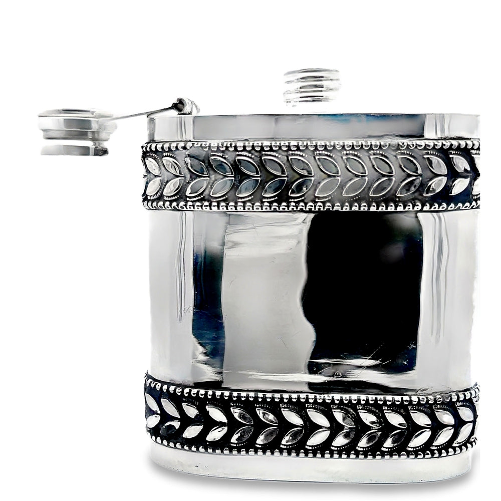 925er Silber Antike Oxidierte Whiskyflasche