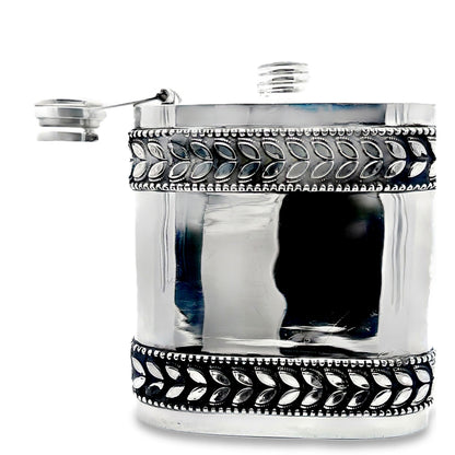 925er Silber Antike Oxidierte Whiskyflasche
