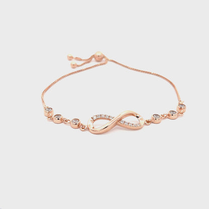 Adjustable rose gold infinity bracelet