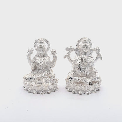 925 Silver Small Lakshmi Ganesh Idols Set