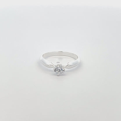 925 Silver Solitaire Ring with Prong Setting