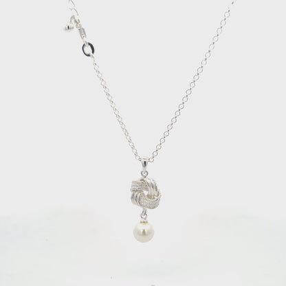 Halskette aus 925er Sterlingsilber mit Perlenanhänger