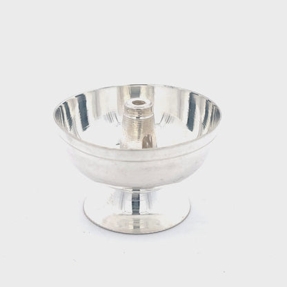 925 Silber Akhand Jyot Diya – Öllampe mit ewiger Flamme