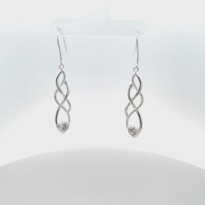 Ohrhänger aus 925er Sterlingsilber mit gedrehtem Design