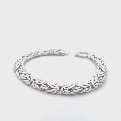 925 Sterling Silver Braided Chain Bracelet with Textured Links