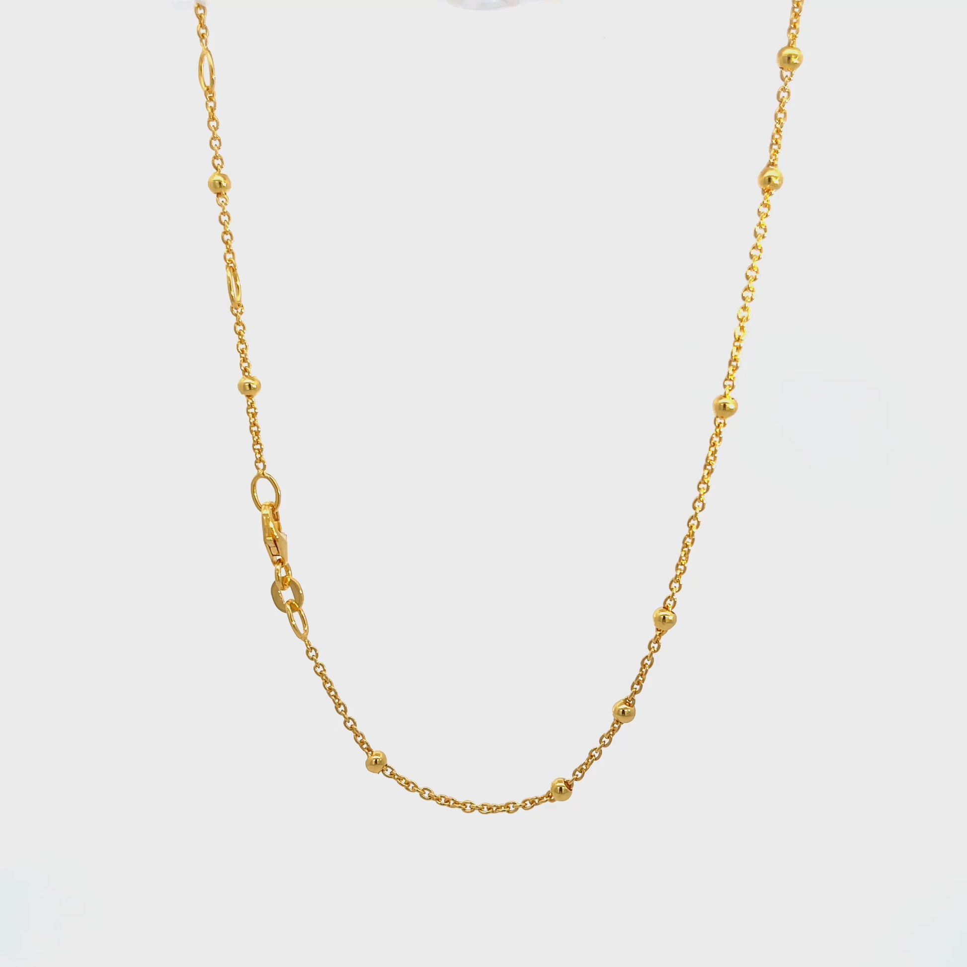 925 Silver Gold-Plated Beaded Chain Necklace