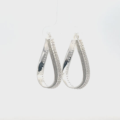 925er Silbercreolen mit strukturierter Oberfläche