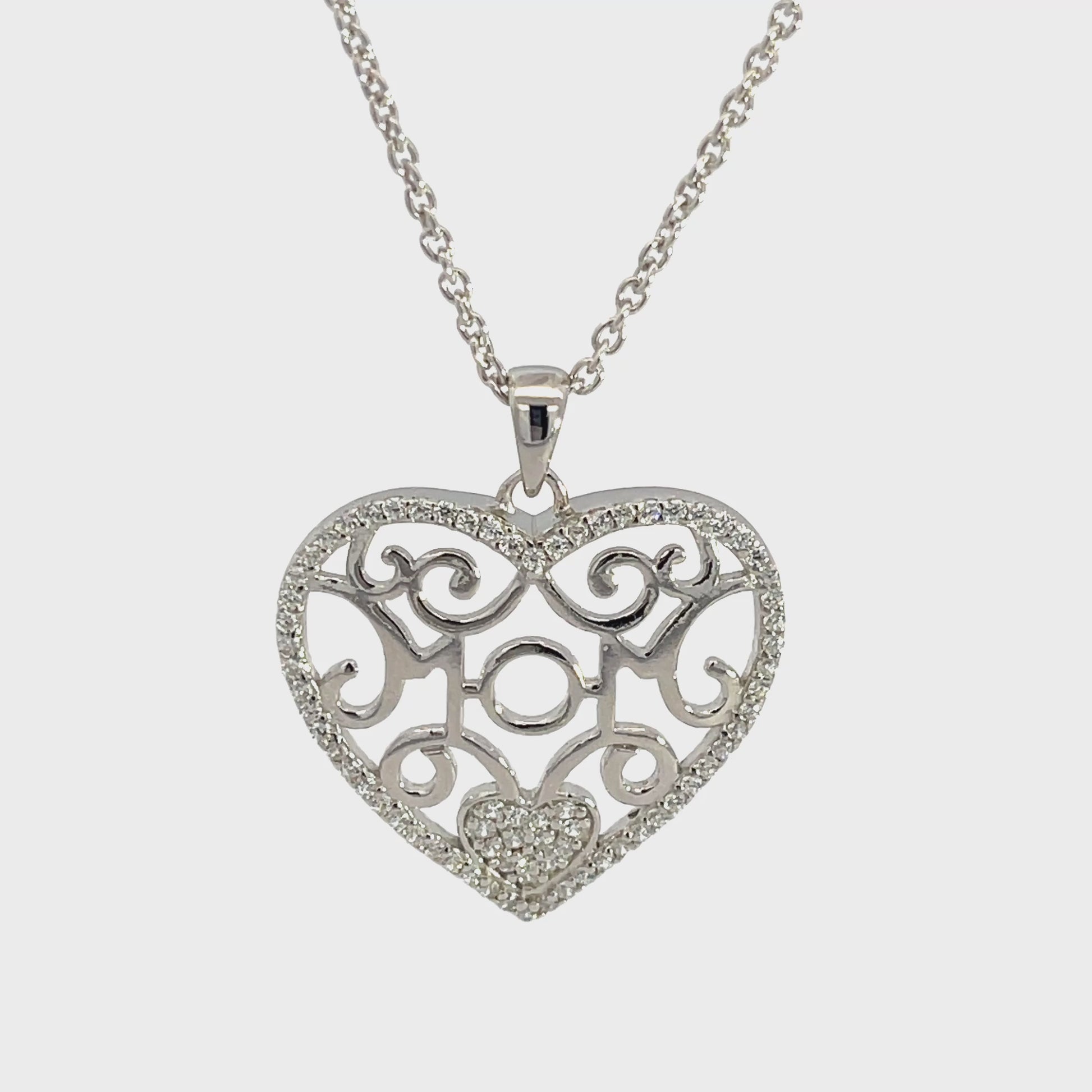Herzanhänger-Halskette aus 925er Sterlingsilber mit Aussparungen