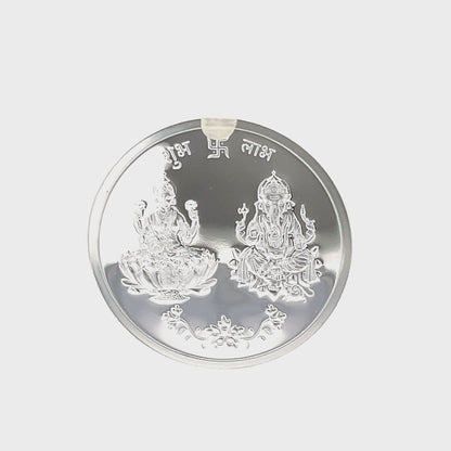 999 10g Laxmi Ganesh Round shape coin