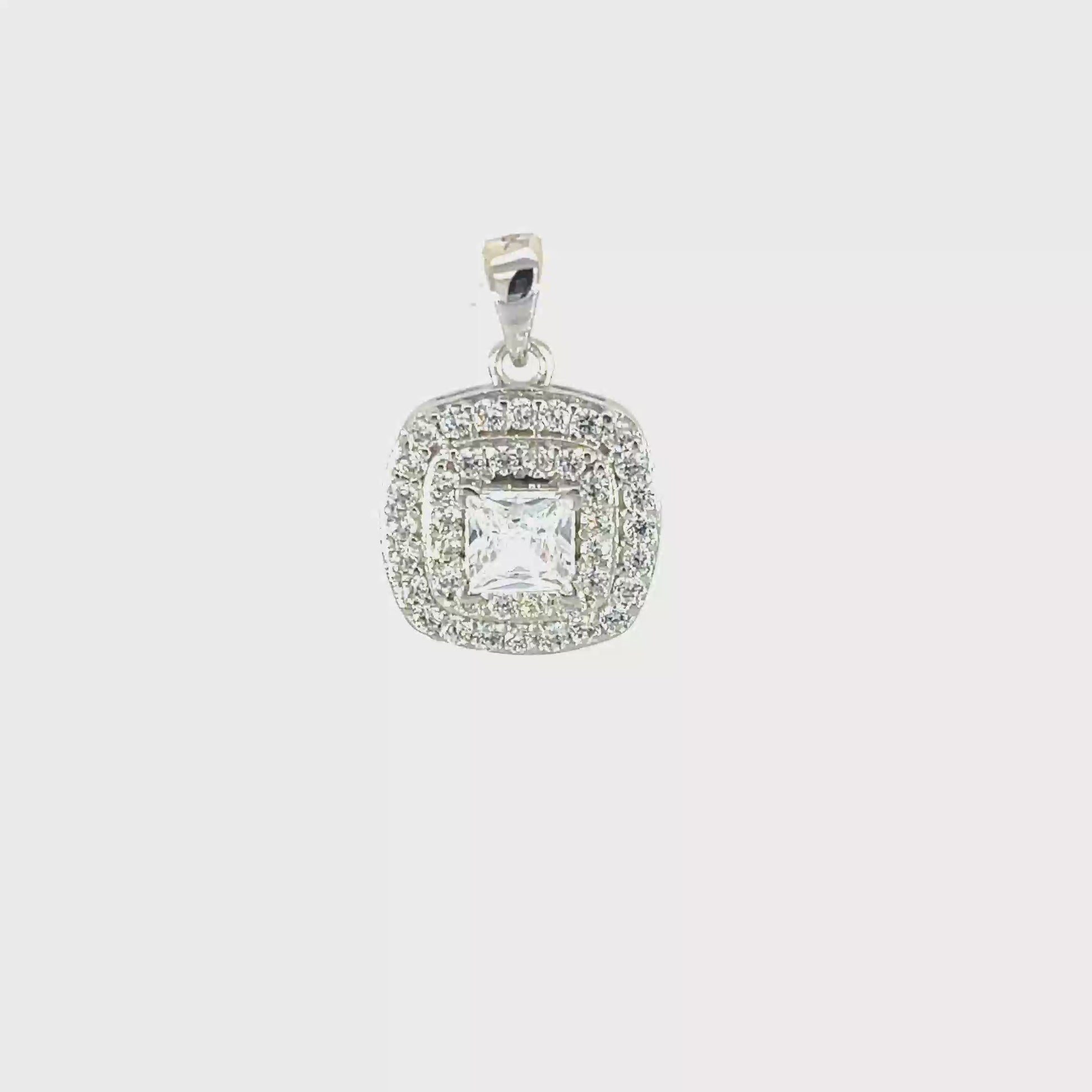 Anhänger 925er Silber Halo Zirkonia