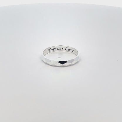 925 Silver Faceted Band Ring – Subtle Sparkle