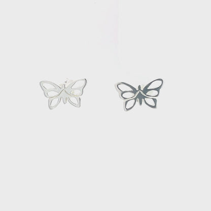 925 Silver Butterfly Stud Earrings