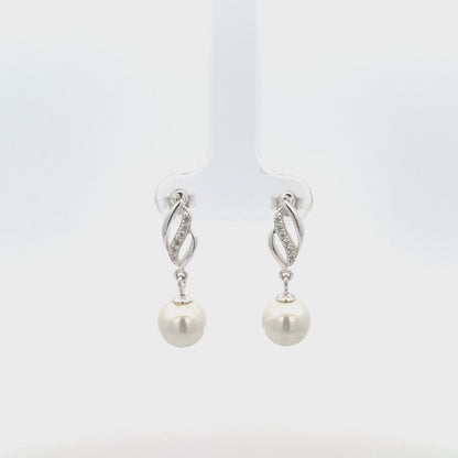 Ohrhänger aus 925er Sterlingsilber mit Perlenverzierungen