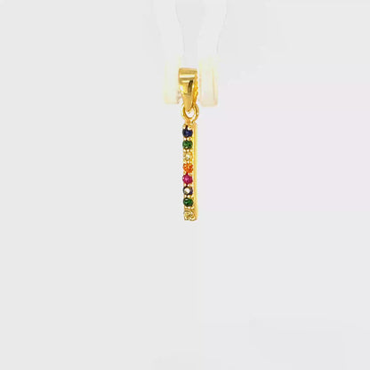 Regenbogen-Bar-Anhänger aus 925er Sterlingsilber, vergoldet