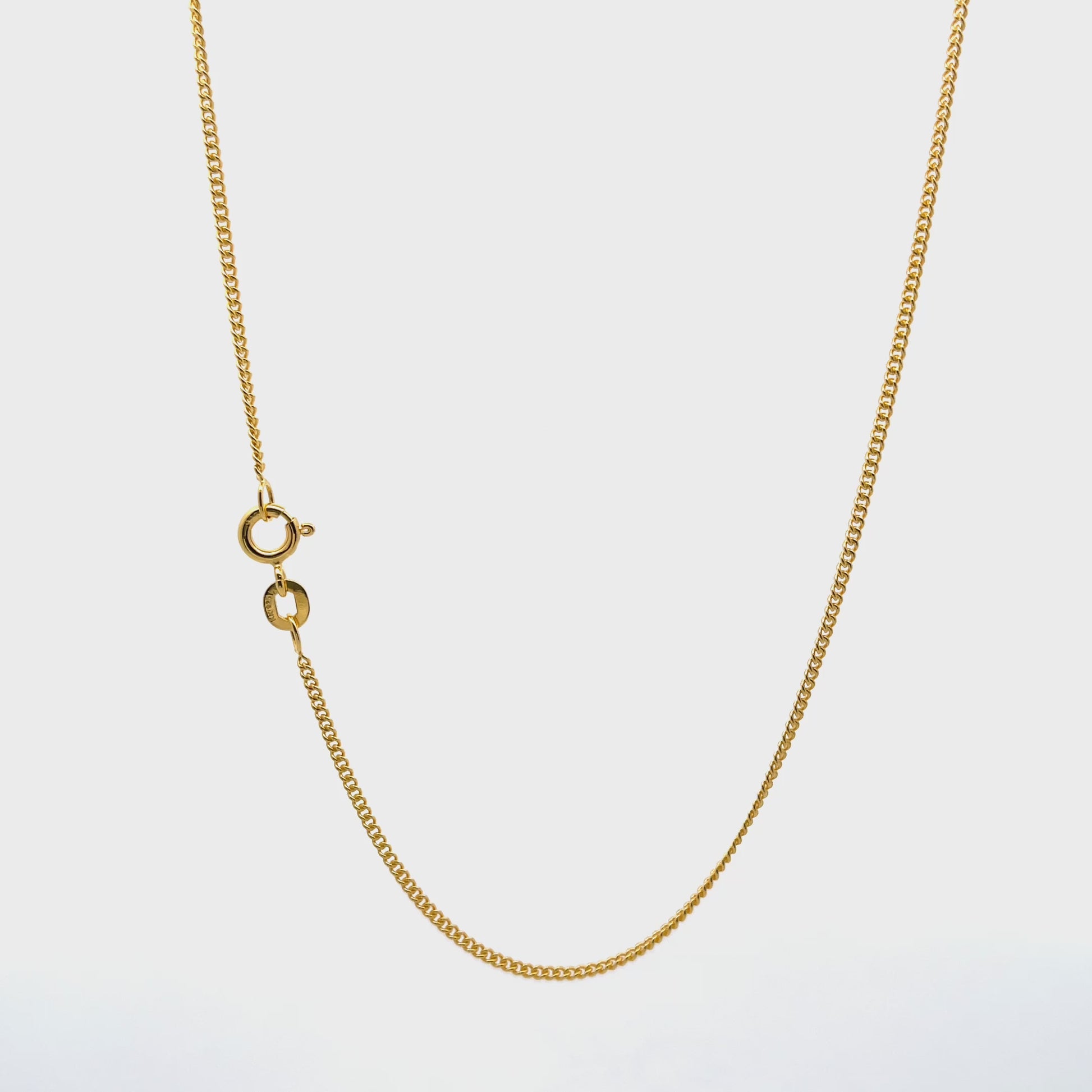 925 Silver Classic Gold Finish Curb Chain 40 cm