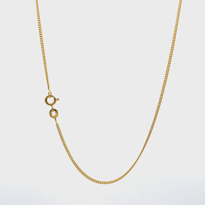 925 Silver Classic Gold Finish Curb Chain 40 cm