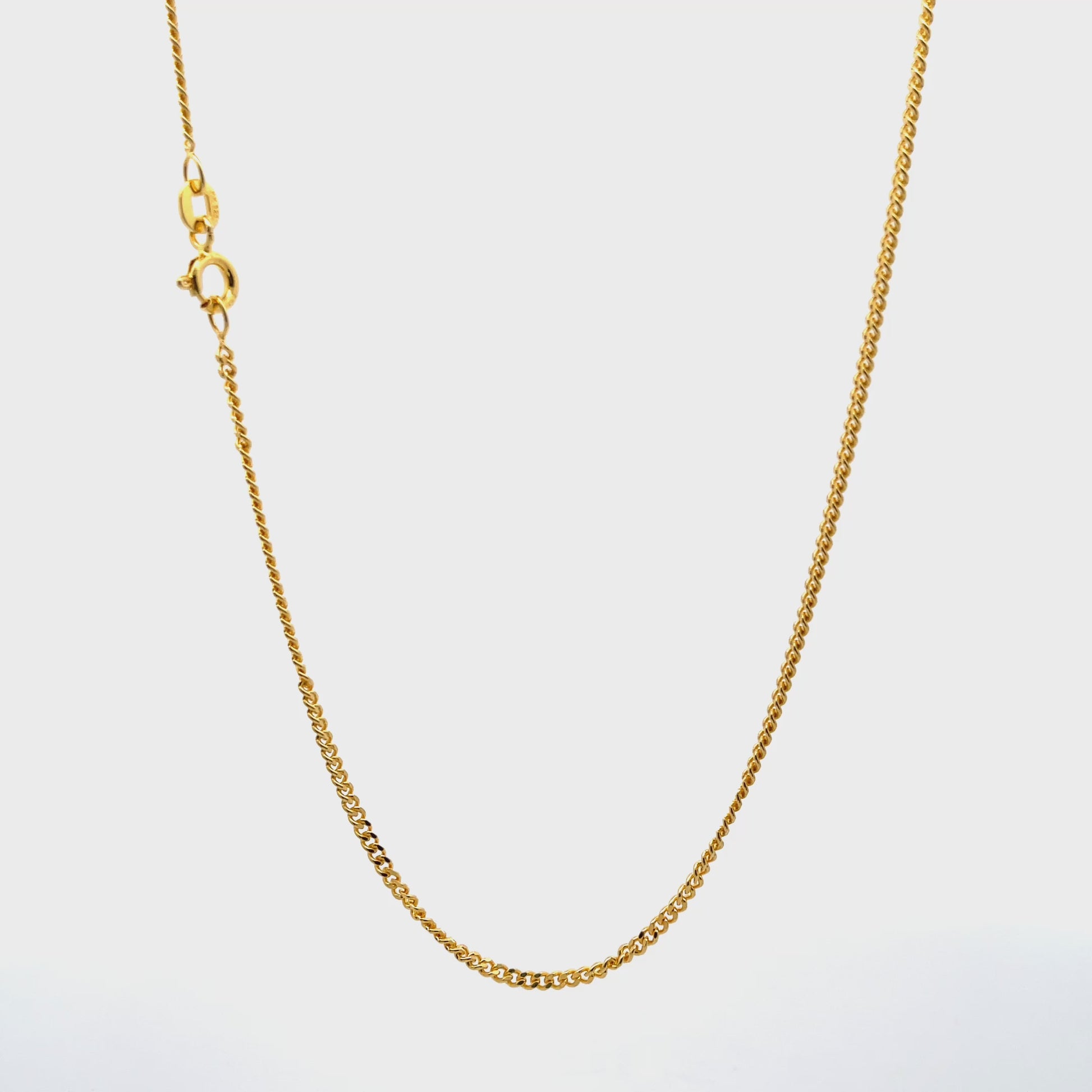 Nexus Link Gold Finish 925 Silver Chain 40 cm